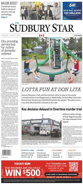Cover of The Sudbury Star