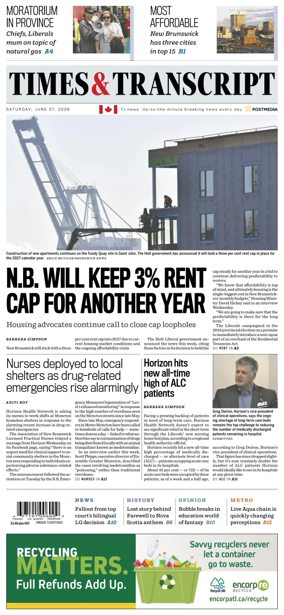 Cover of Times & Transcript