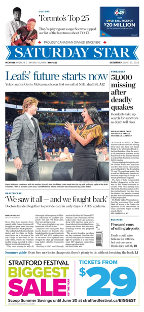 Cover of Toronto Star