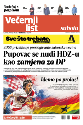 Cover of Vecernji list - Zagreb