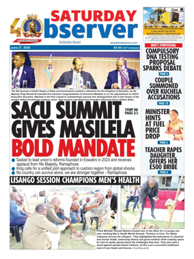Cover of Saturday Observer (Eswatini)
