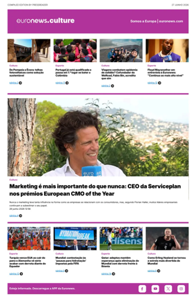 Cover of Euronews Culture and Sport (Portuguese)