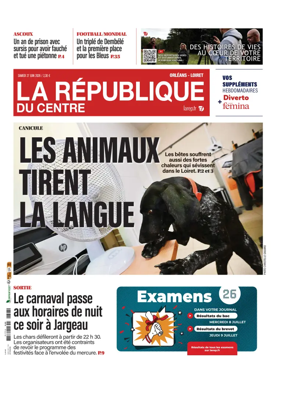 Cover of La Republique du Centre (Orleans - Loiret))