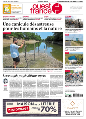 Cover of Ouest France (La Roche-sur-Yon - Fontenay-le-Comte)