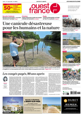 Cover of Ouest France (Les Sables-d'Olonne)