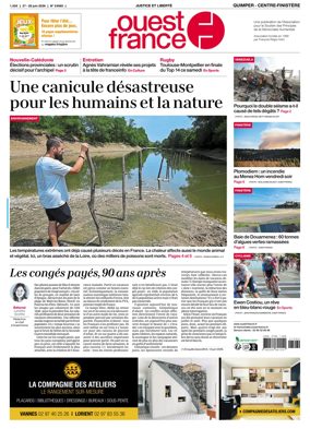 Cover of Ouest-France (Quimper Centre-Finistere)