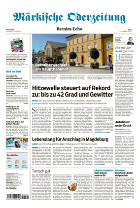 Cover of Markische Oderzeitung Eberswalde
