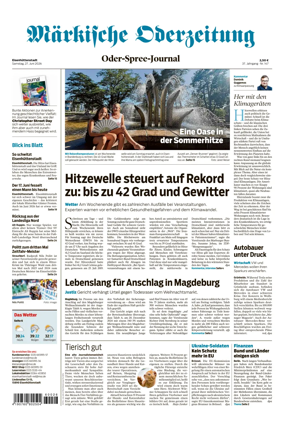 Cover of Markische Oderzeitung Eisenhuttenstadt