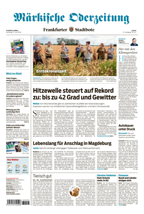 Cover of Markische Oderzeitung Frankfurt (Oder)