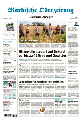 Cover of Markische Oderzeitung Uckermarkanzeiger
