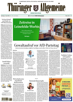 Cover of Thuringer Allgemeine (Weimar)