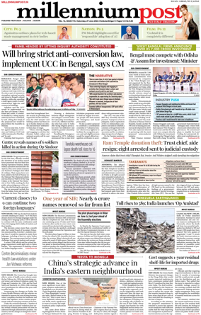 Cover of Millennium Post (Kolkata)