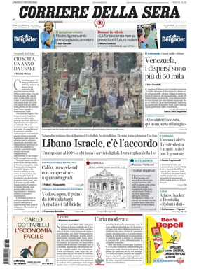 Cover of Corriere della Sera