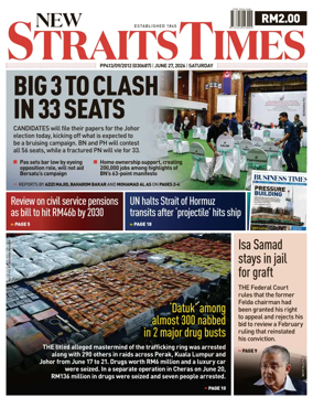 Cover of New Straits Times