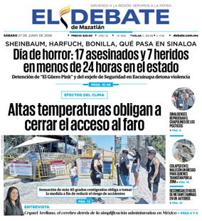 Cover of El Debate de Mazatlan