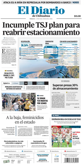 Cover of El Diario de Chihuahua
