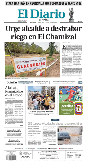 Cover of El Diario de Juarez