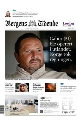Cover of Bergens Tidende