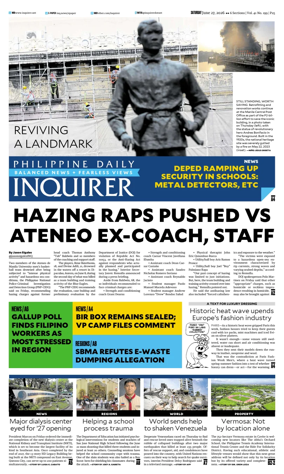 Cover of Philippine Daily Inquirer