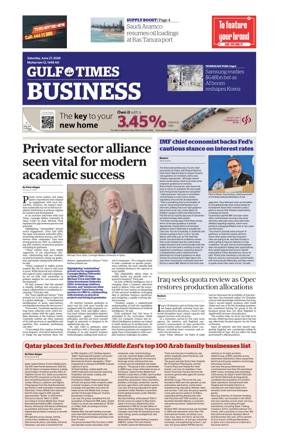 Cover of Gulf Times Business