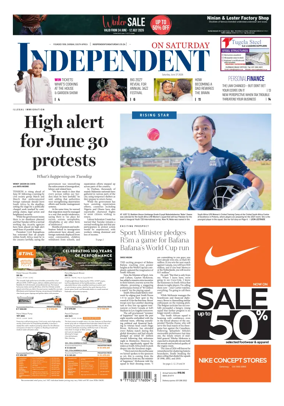 Cover of The Independent on Saturday