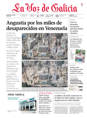 Cover of La Voz de Galicia (A Coruna)
