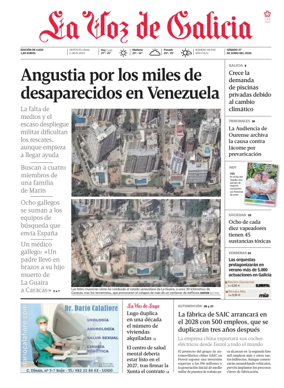 Cover of La Voz de Galicia (Lugo)