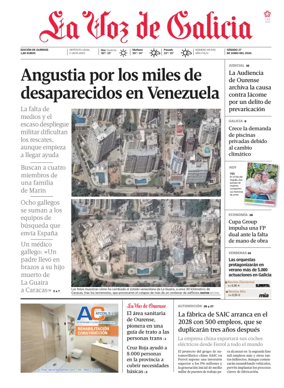 Cover of La Voz de Galicia (Ourense)