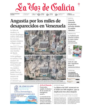 Cover of La Voz de Galicia (Pontevedra)