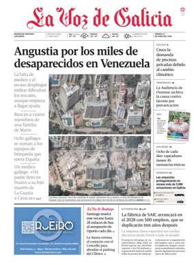 Cover of La Voz de Galicia (Santiago)