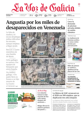 Cover of La Voz de Galicia (Vigo)