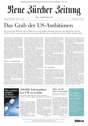 Cover of Neue Zurcher Zeitung