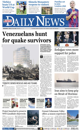 Cover of Hurriyet Daily News & Economic Review