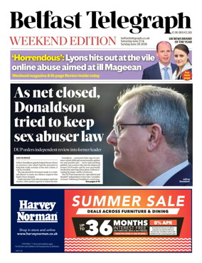 Cover of Belfast Telegraph