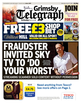 Cover of Grimsby Telegraph