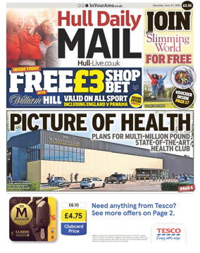 Cover of Hull Daily Mail
