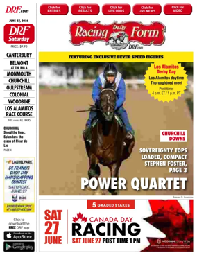 Cover of Daily Racing Form National Digital Edition