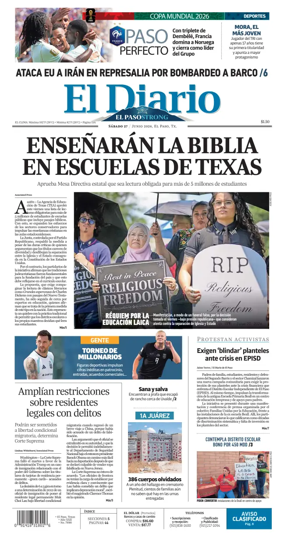 Cover of El Diario de El Paso