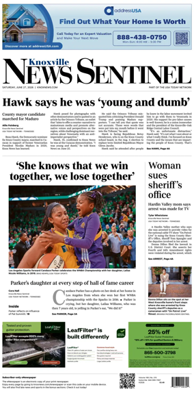 Cover of Knoxville News Sentinel