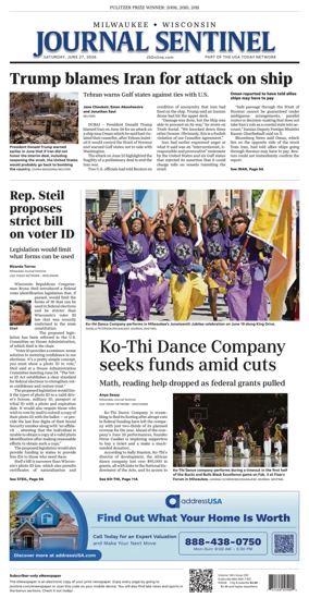 Cover of Milwaukee Journal Sentinel