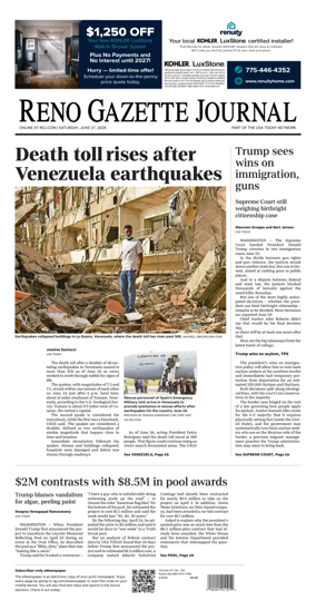 Cover of Reno Gazette Journal