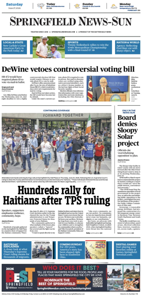 Cover of Springfield News-Sun