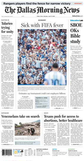Cover of The Dallas Morning News