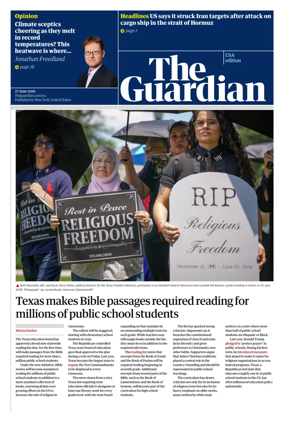 Cover of The Guardian (USA)