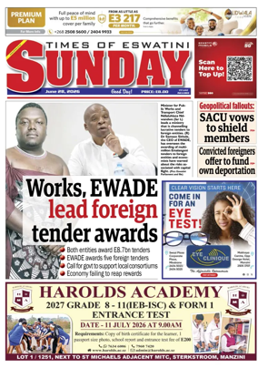 Cover of Times of Eswatini Sunday