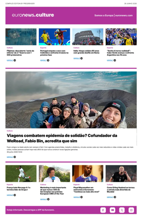 Cover of Euronews Culture and Sport (Portuguese)