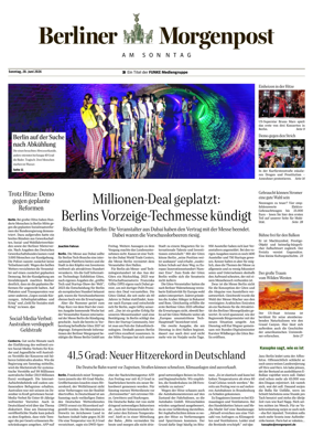 Cover of Berliner Morgenpost am Sonntag