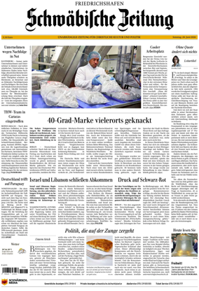 Cover of Schwabische Zeitung (Friedrichshafen)