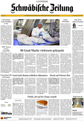 Cover of Schwabische Zeitung (Laupheim)