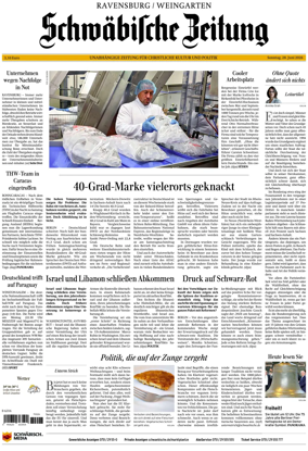 Cover of Schwabische Zeitung (Ravensburg / Weingarten)